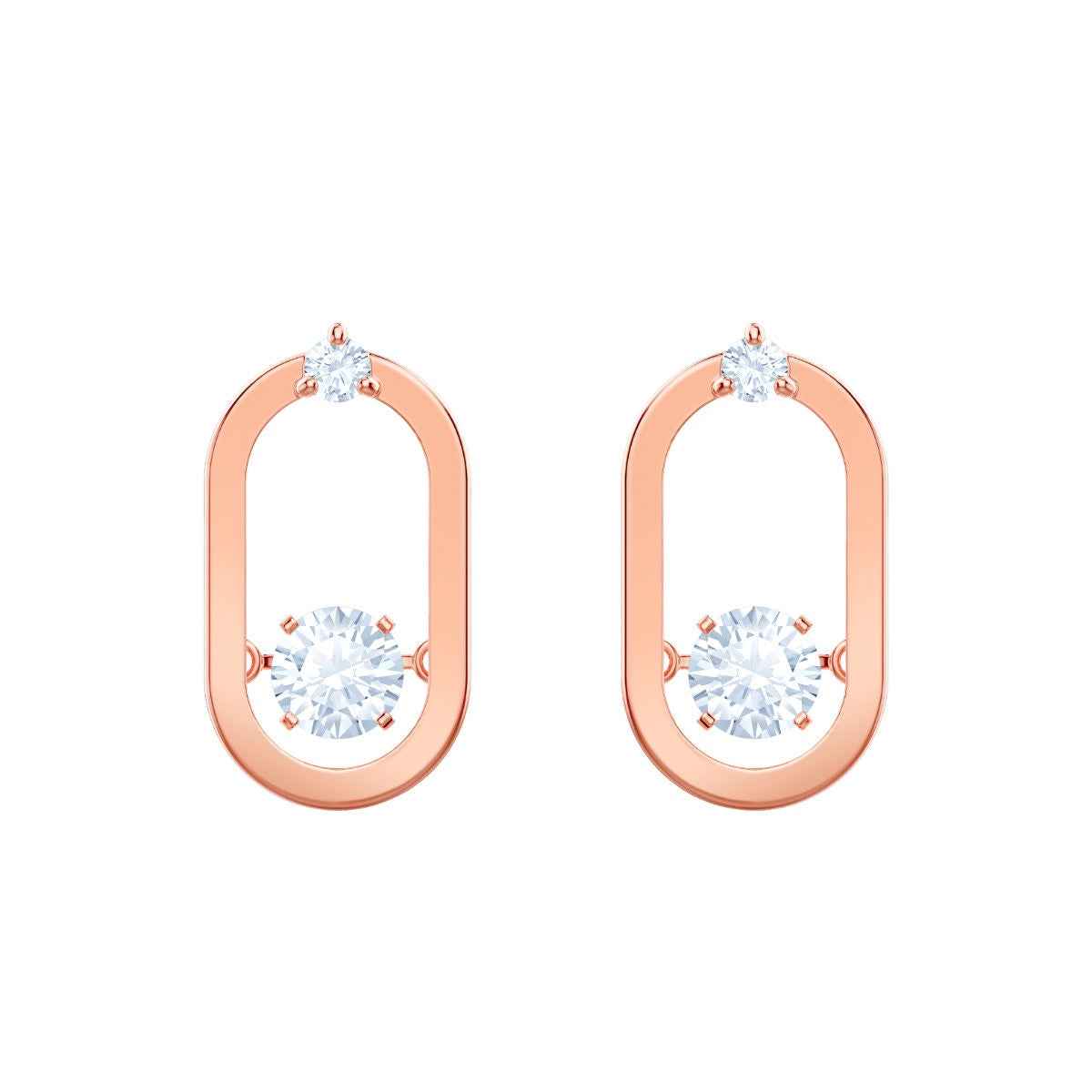 Swarovski Sparkling Dancing Crystal Stud Earrings in Rose Gold Plating