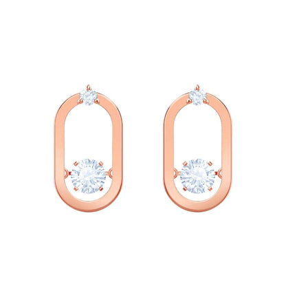 Swarovski Sparkling Dancing Crystal Stud Earrings in Rose Gold Plating