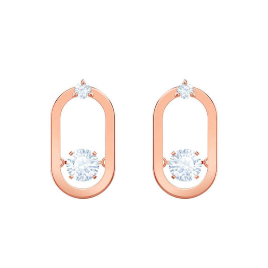 Swarovski Sparkling Dancing Crystal Stud Earrings in Rose Gold Plating