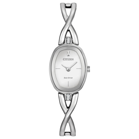 Citizen Axiom Ladies' Classic Design Watch with Silver Dial with Bangle Style Band in Stainless Steel