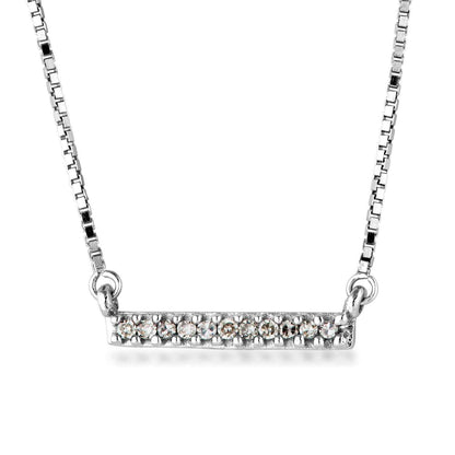 .04 ct. tw. Diamond Bar Necklace in 10K White Gold