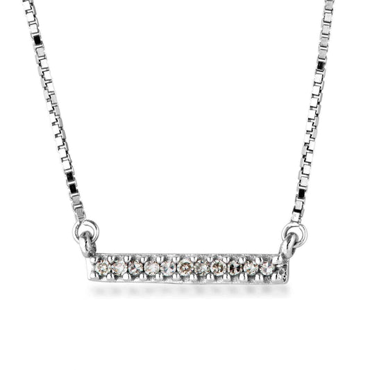 .04 ct. tw. Diamond Bar Necklace in 10K White Gold