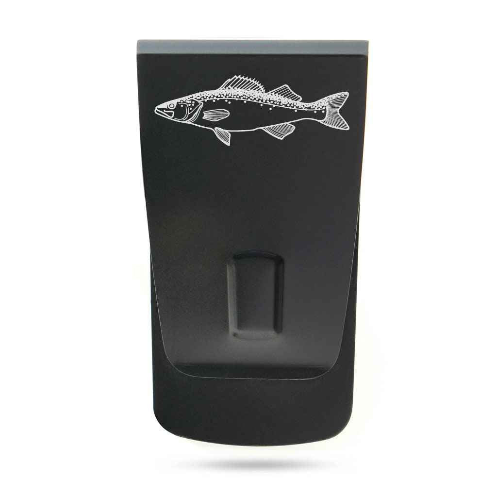 Tightwad Sportman Walleye Fish Black Stainless Steel Money Clip TW