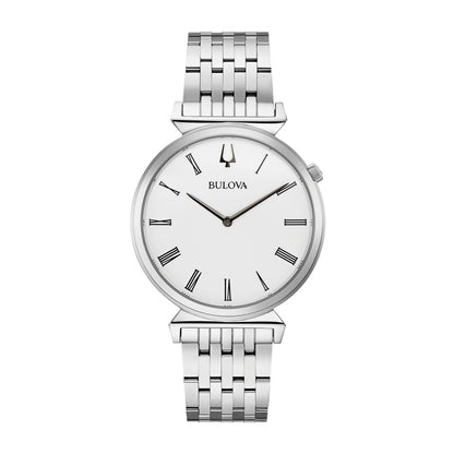 Bulova Men's Regatta Stainless Steel Watch with White Dial