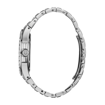 Bulova Men's Phantom Crystal Collection Stainless Steel Watch with Silver Dial front view