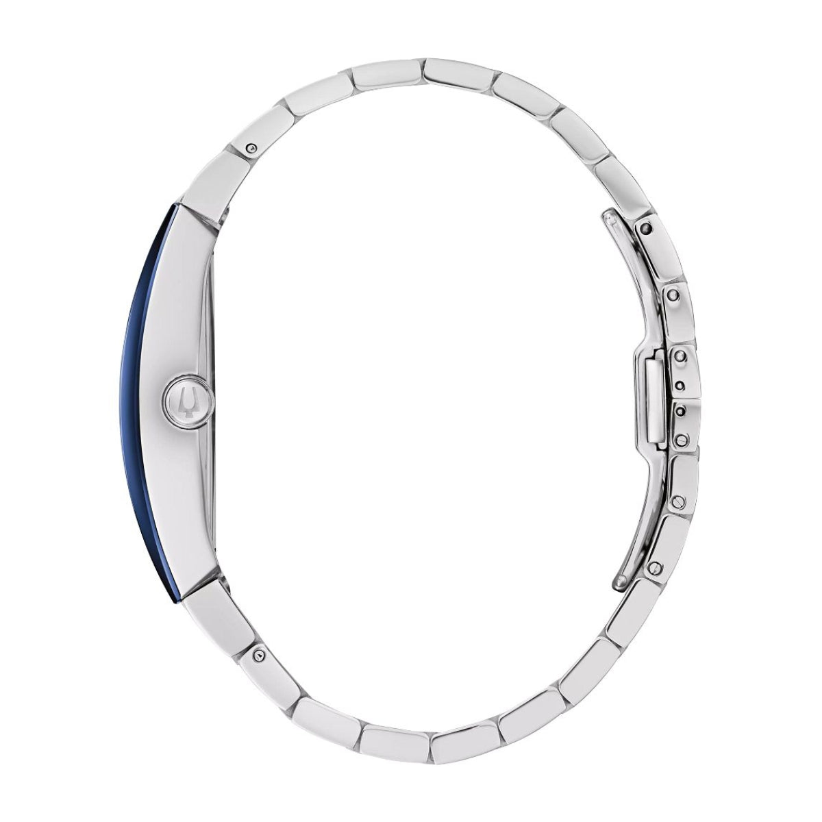 Bulova Men's Gemini Stainless Steel Watch with Blue Dial front view