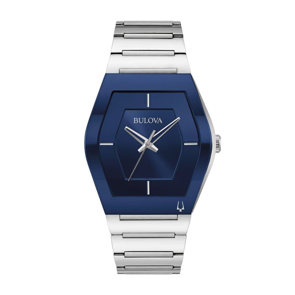 Bulova Men's Gemini Stainless Steel Watch with Blue Dial