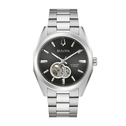 Bulova Men's Surveyor Stainless Steel Watch with Black Dial