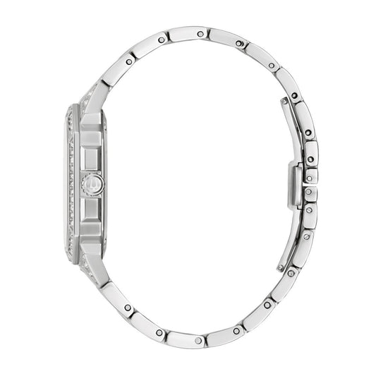 Bulova Men's Octava Stainless Steel Watch with White Dial front view