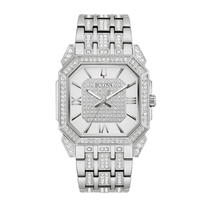 Bulova Men's Octava Stainless Steel Watch with White Dial