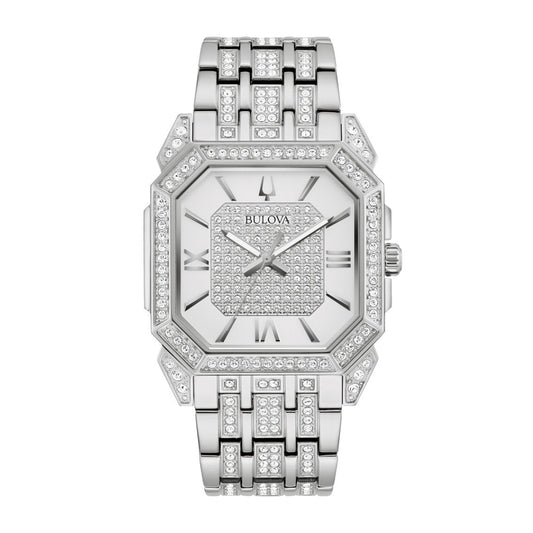 Bulova Men's Octava Stainless Steel Watch with White Dial