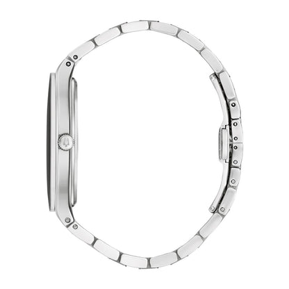 Bulova Men's Apollo Theater Stainless Steel Watch with Black Dial front view