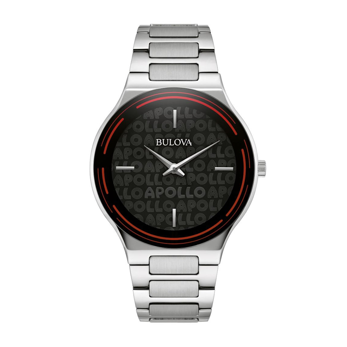 Bulova Men's Apollo Theater Stainless Steel Watch with Black Dial