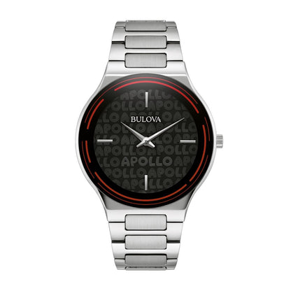 Bulova Men's Apollo Theater Stainless Steel Watch with Black Dial
