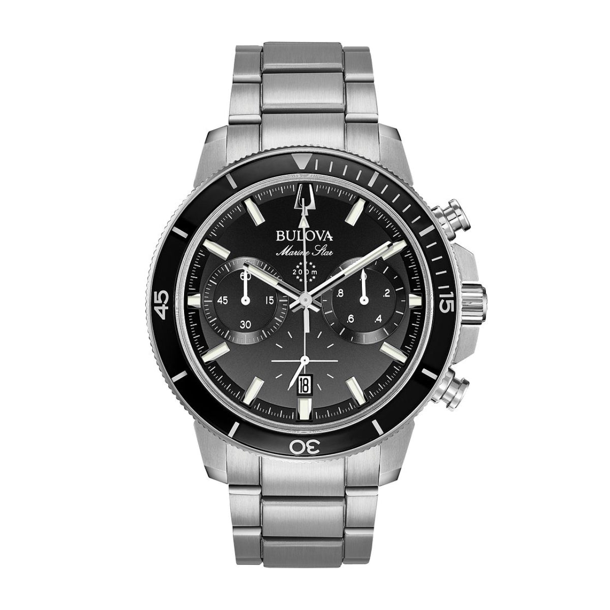 Bulova Men's Marine Star Stainless Steel Watch with Black Dial (2)