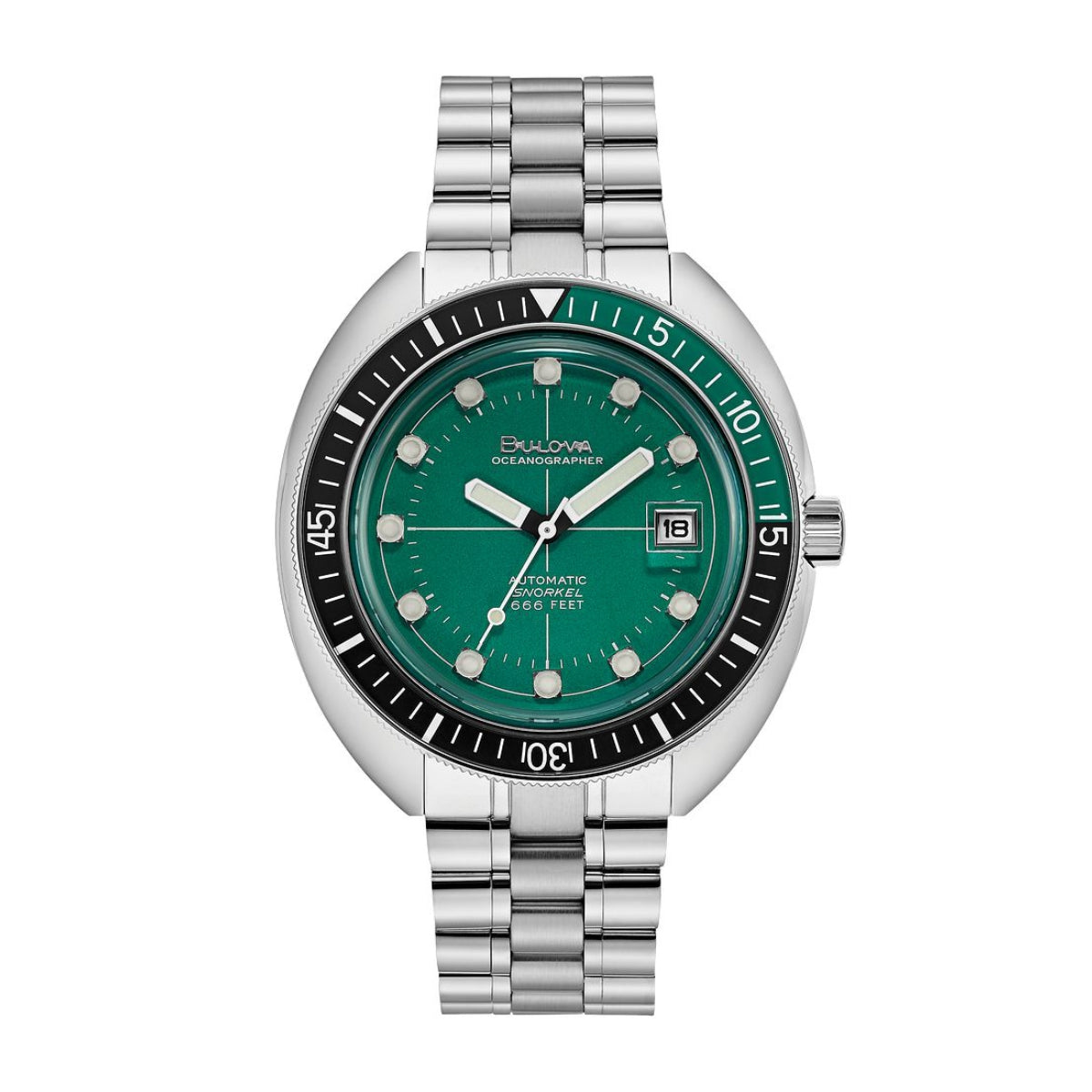 Bulova Men's Devil Diver Stainless Steel Watch with Green Dial