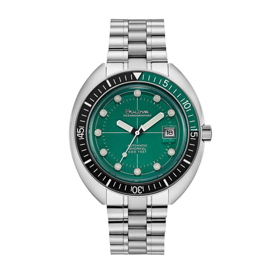 Bulova Men's Devil Diver Stainless Steel Watch with Green Dial