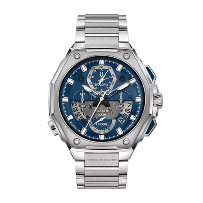 Bulova Men's Precisionist Stainless Steel Watch with Blue Dial