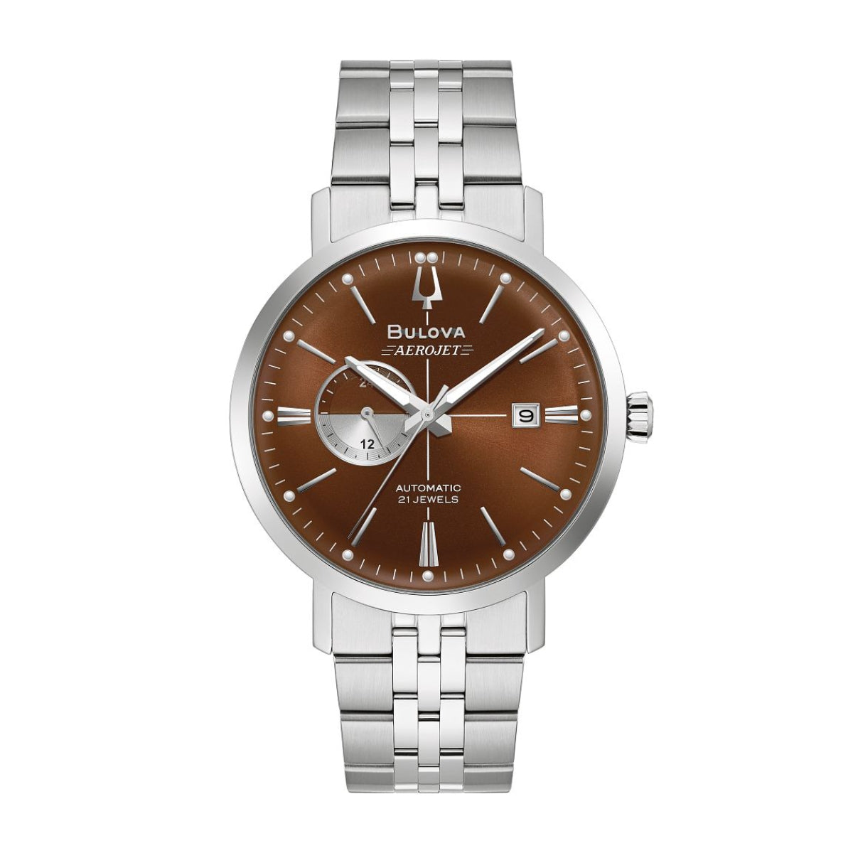 Bulova Men's Aerojet Stainless Steel Watch with Brown Dial