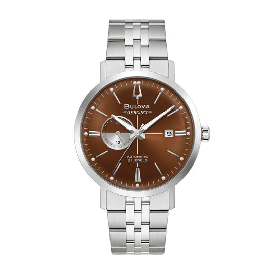 Bulova Men's Aerojet Stainless Steel Watch with Brown Dial