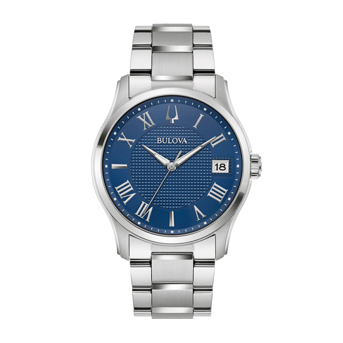 Bulova Men's Wilton Stainless Steel Watch with Blue Dial