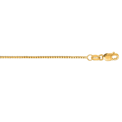 1mm 18-inch Box Chain 10K Yellow Gold front view