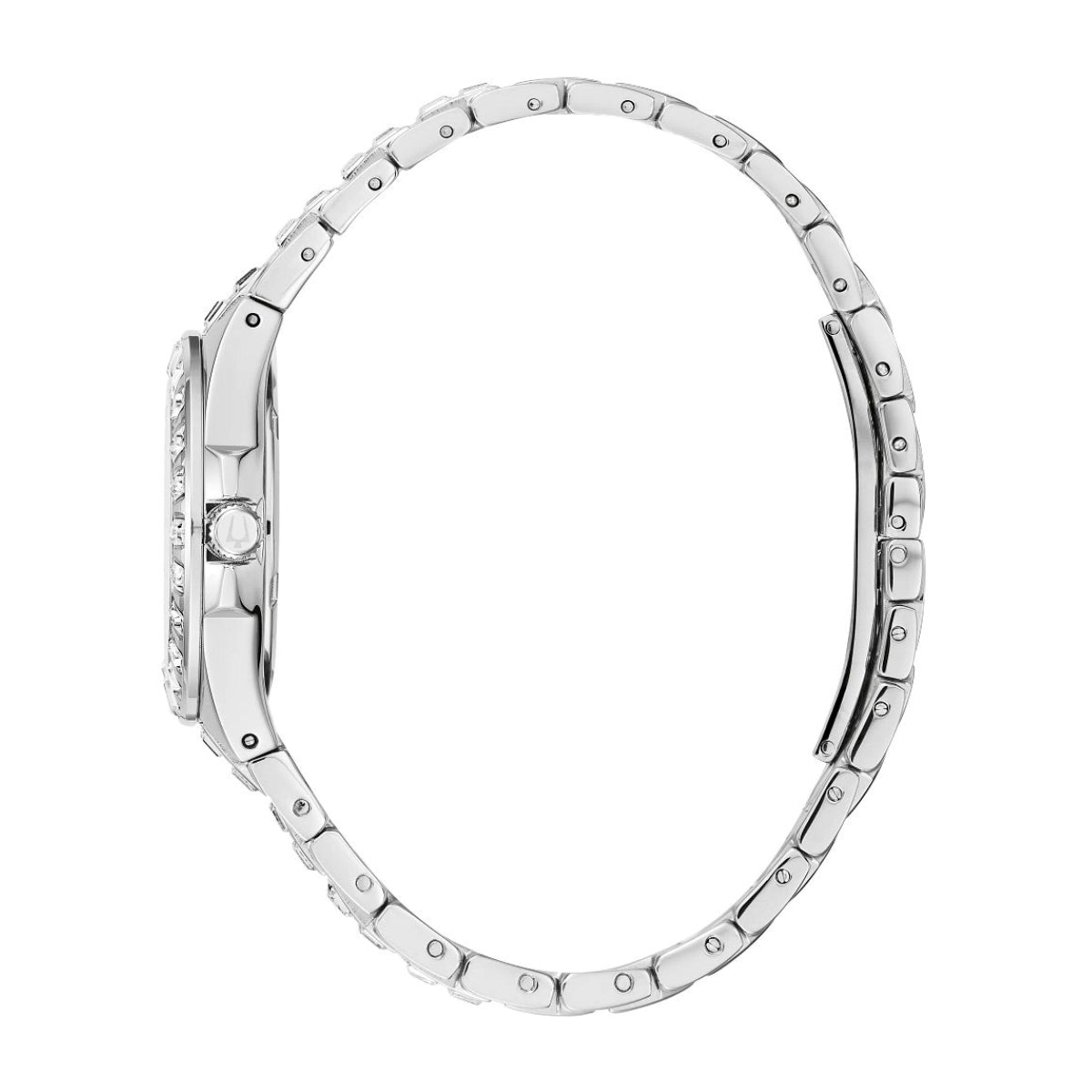 Bulova Ladies' Phantom Crystal Collection Stainless Steel Watch with Blue Dial front view