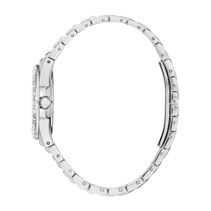 Bulova Ladies' Phantom Crystal Collection Stainless Steel Watch with Blue Dial front view