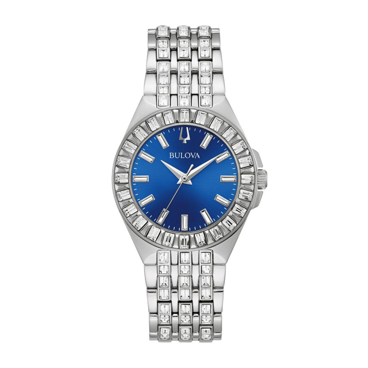 Bulova Ladies' Phantom Crystal Collection Stainless Steel Watch with Blue Dial