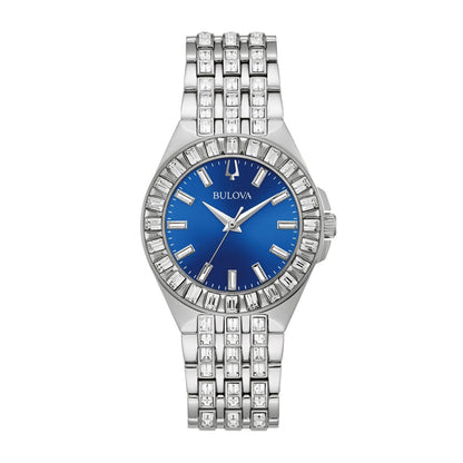Bulova Ladies' Phantom Crystal Collection Stainless Steel Watch with Blue Dial