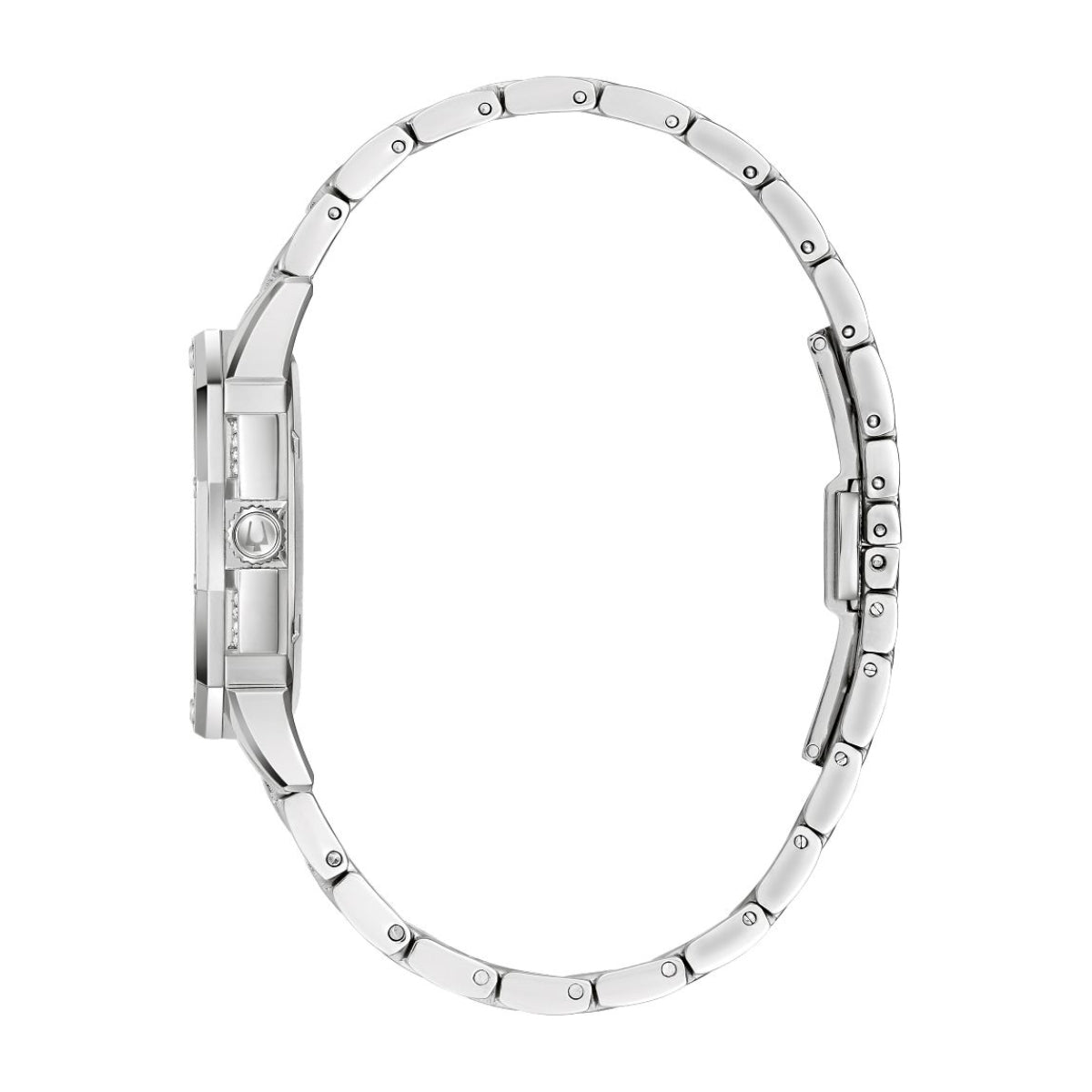 Bulova Ladies' Octava Stainless Steel Watch with Pave Crystal Dial front view