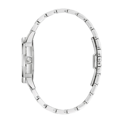 Bulova Ladies' Octava Stainless Steel Watch with Pave Crystal Dial front view