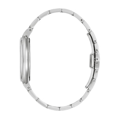 Bulova Ladies' Rubiayat Stainless Steel Watch with White Dial front view