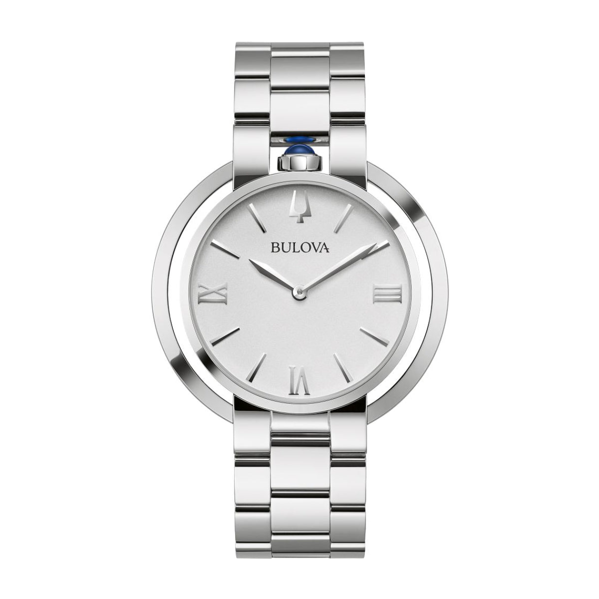 Bulova Ladies' Rubiayat Stainless Steel Watch with White Dial