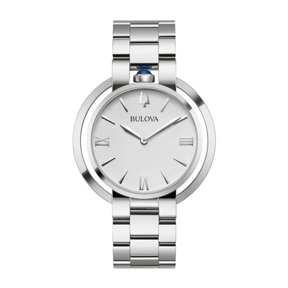 Bulova Ladies' Rubiayat Stainless Steel Watch with White Dial