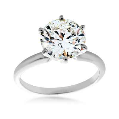 2 ct. tw. A Quality Round Brilliant Diamond Solitaire Engagement Ring in 14K White Gold