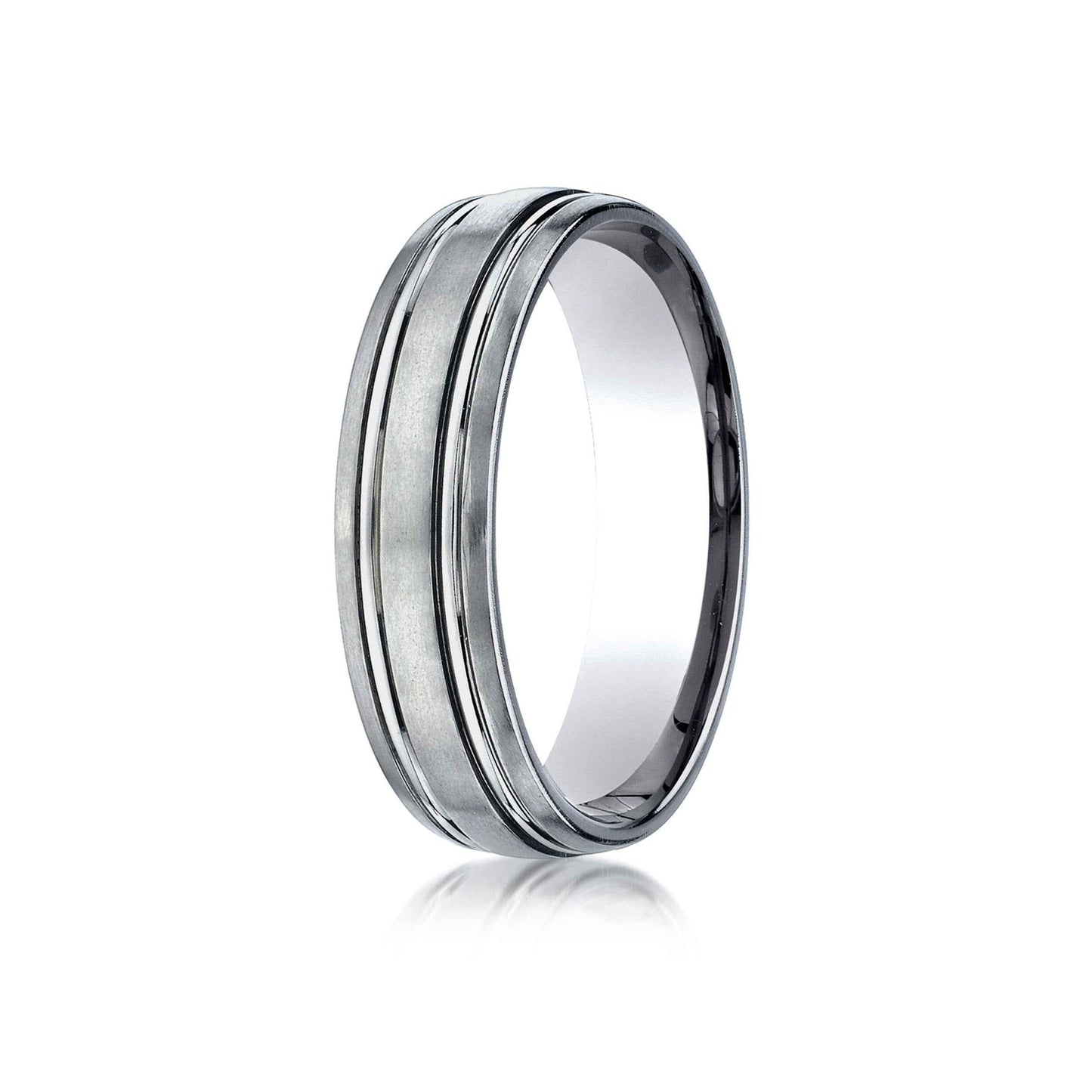 BENCHMARK Men's 6MM Satin Finish Titanium Wedding Band front view