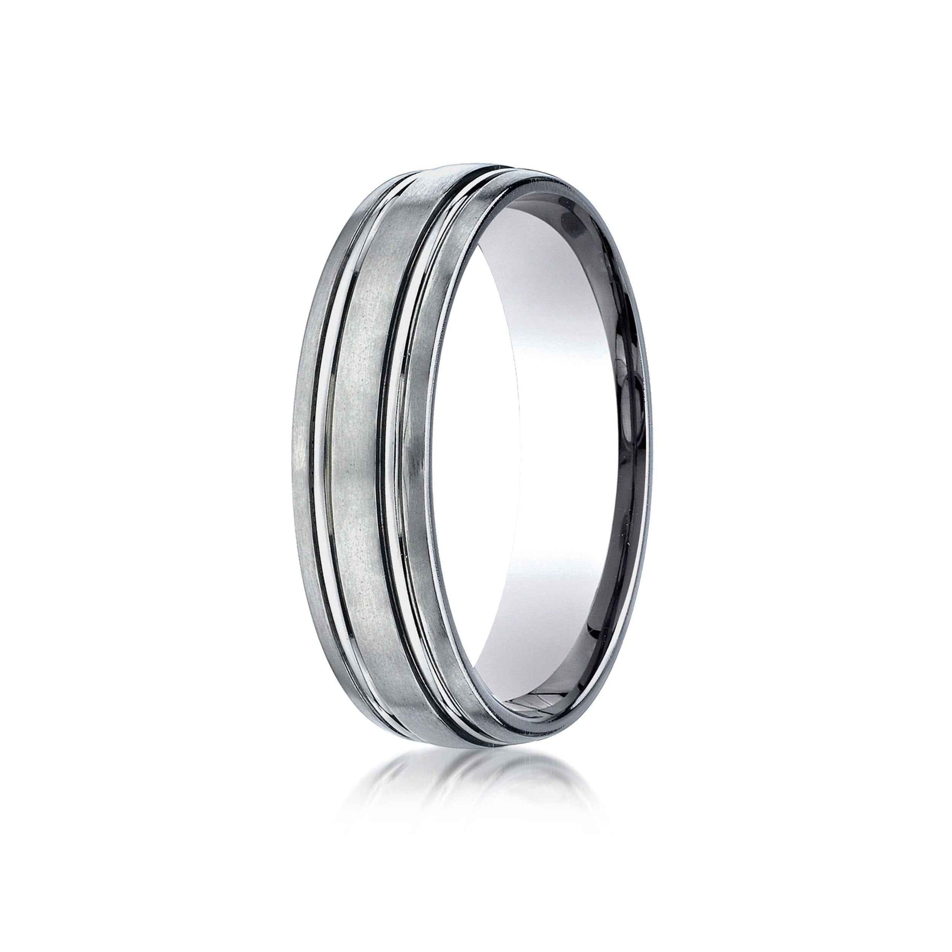 BENCHMARK Men's 6MM Satin Finish Titanium Wedding Band front view