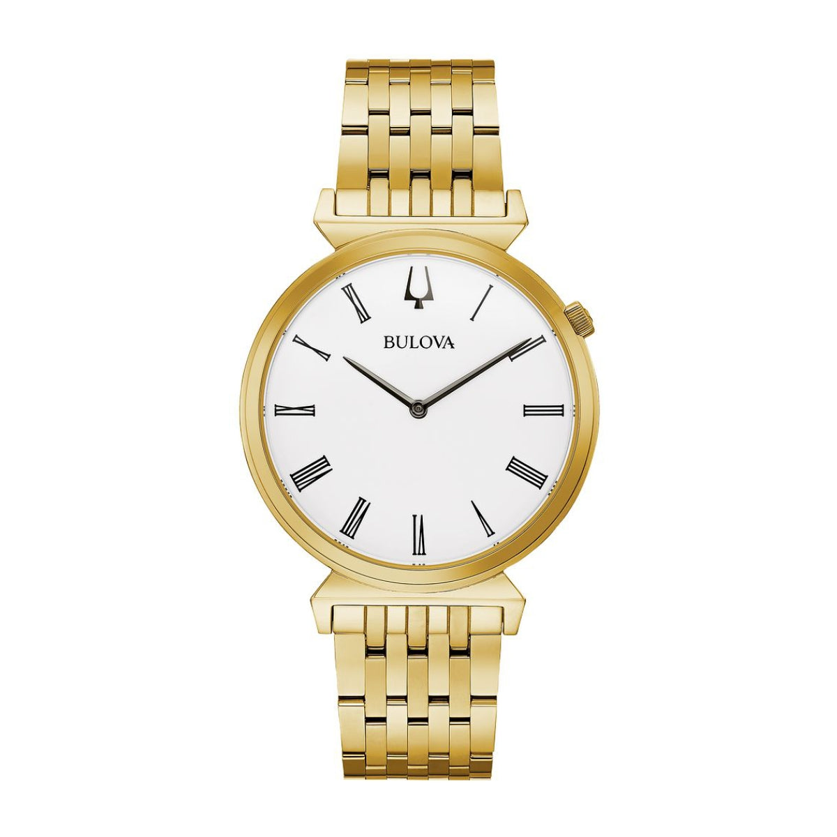 Bulova Men's Regatta Gold-Tone Stainless Steel Watch with White Dial