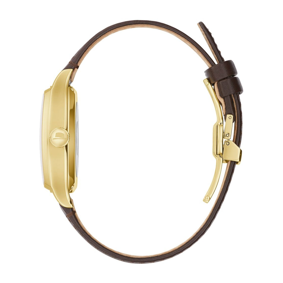 Bulova Frank Sinatra Young at Heart Watch with Brown Dial & Brown Leather Strap front view