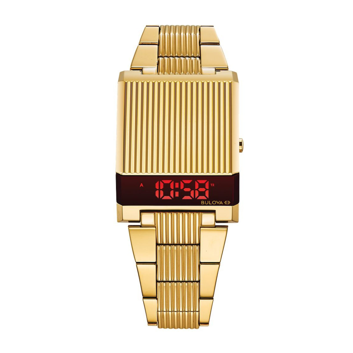 Bulova Men's Computron Archive Series Gold-Tone Stainless Steel Watch with Digital Display