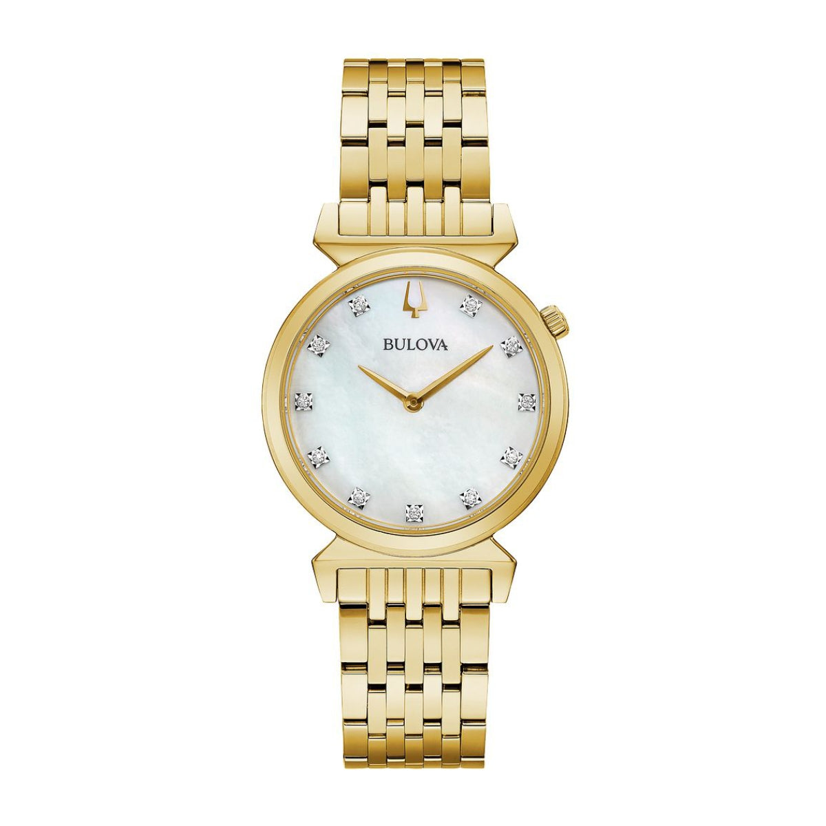 Bulova Ladies' Regatta Gold-Tone Stainless Steel Watch with Mother of Pearl Dial