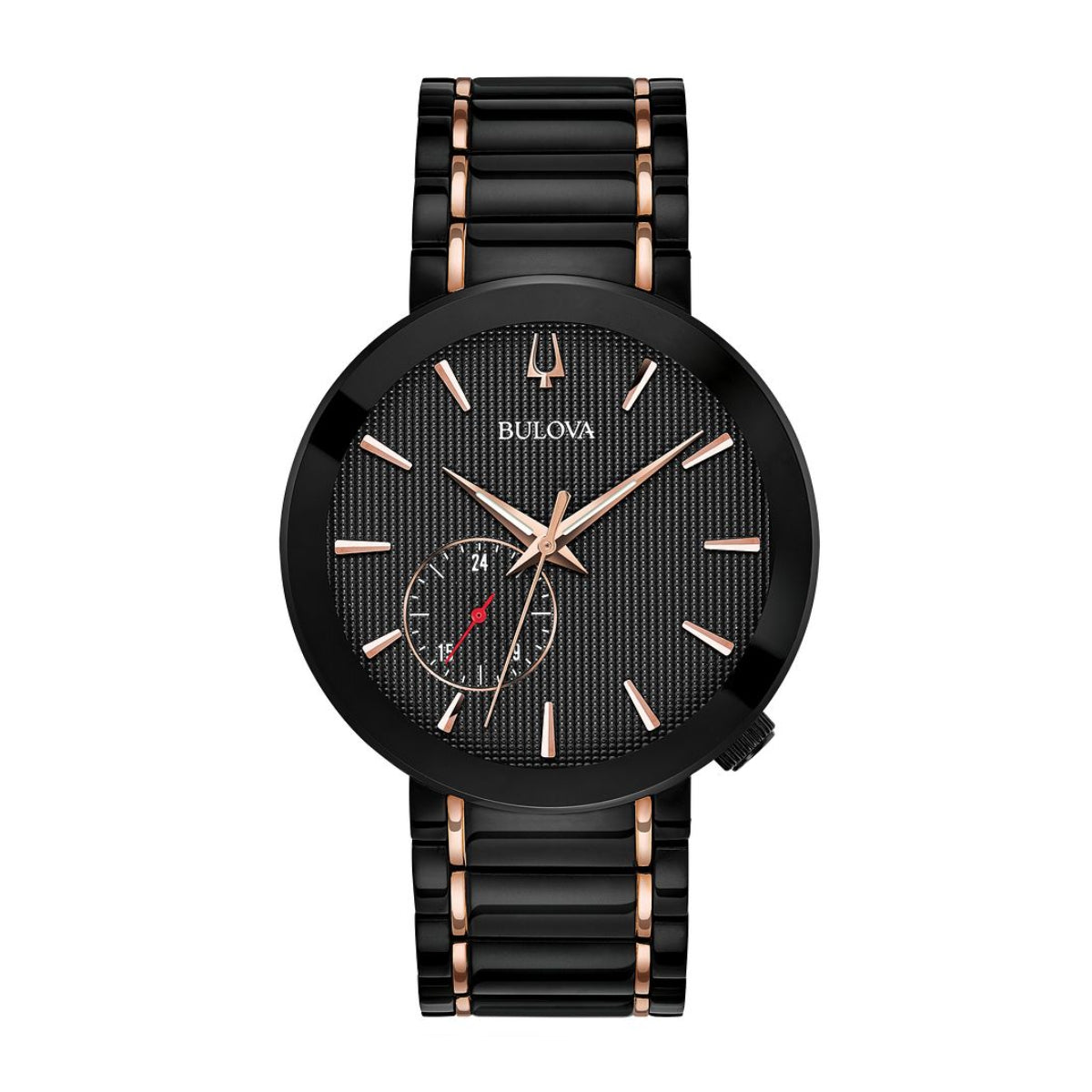Bulova Men's Futuro Latin Grammy Two-Tone Black & Pink Stainless Steel Watch with Black Dial