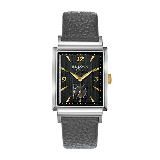 Bulova Frank Sinatra My Way Watch with Black Dial & Gray Leather Strap