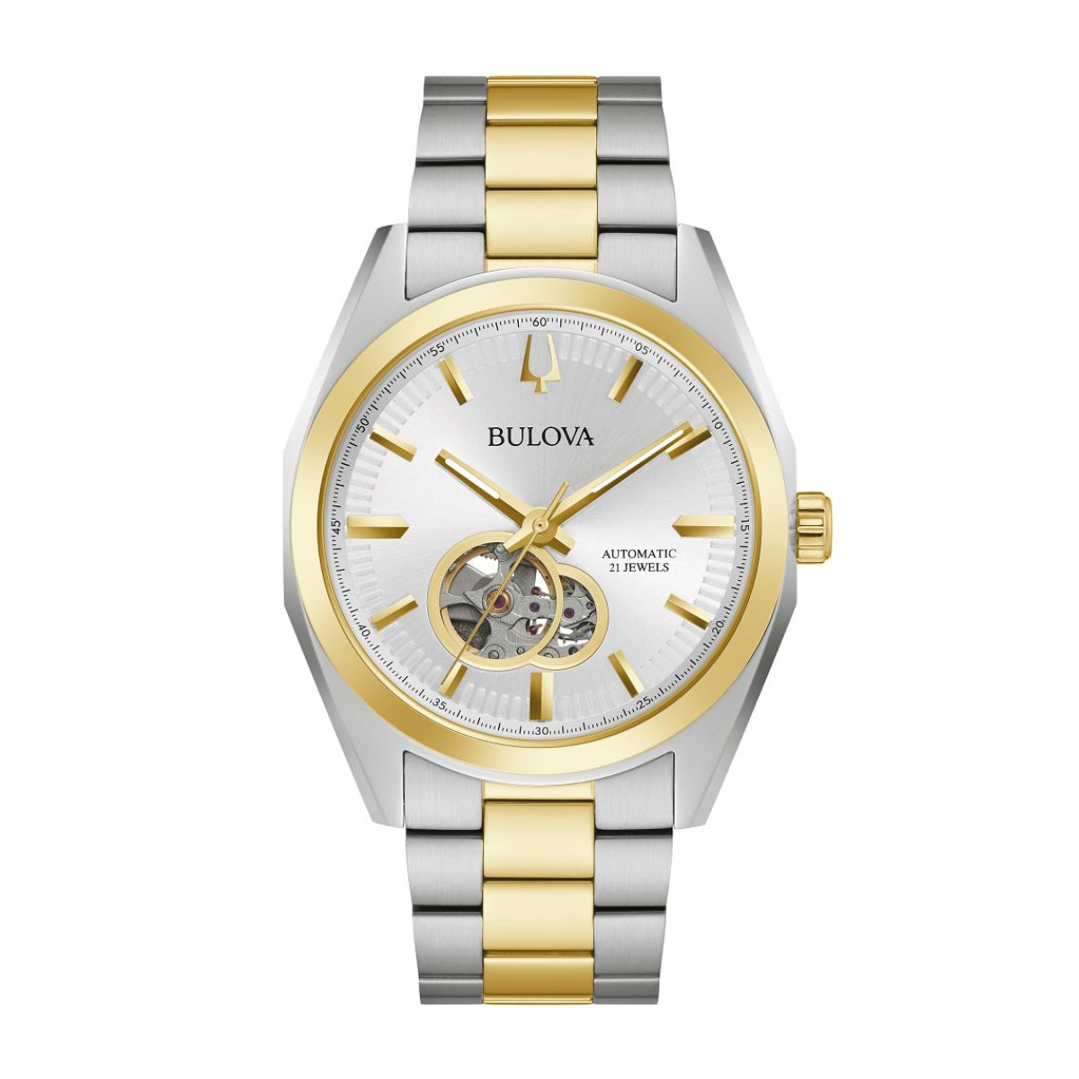 Bulova Men's Surveyor Two-Tone Stainless Steel Watch with Silver Dial