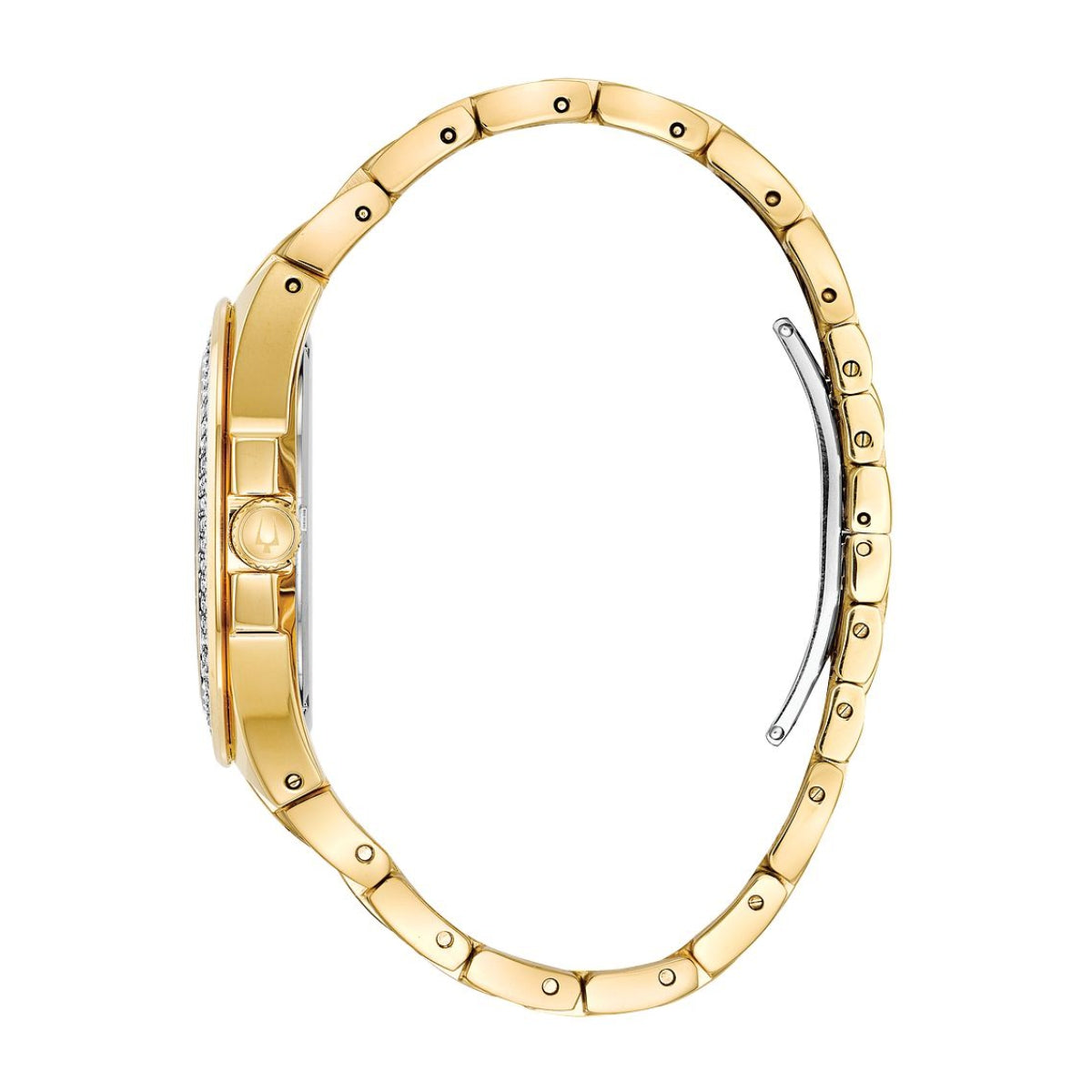 Bulova Men's Phantom Crystal Collection Gold-Tone Stainless Steel Watch with Champagne Dial front view