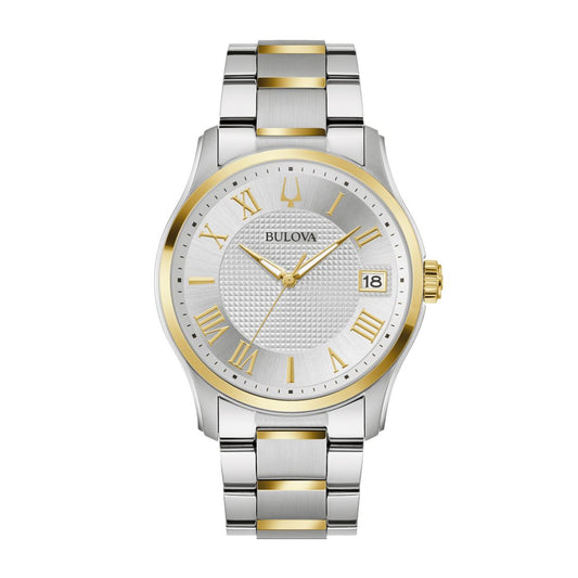 Bulova Men's Wilton Two-Tone Stainless Steel Watch with Silver Dial