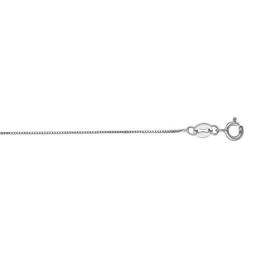 .6mm 18-inch Box Chain 10K White Gold front view