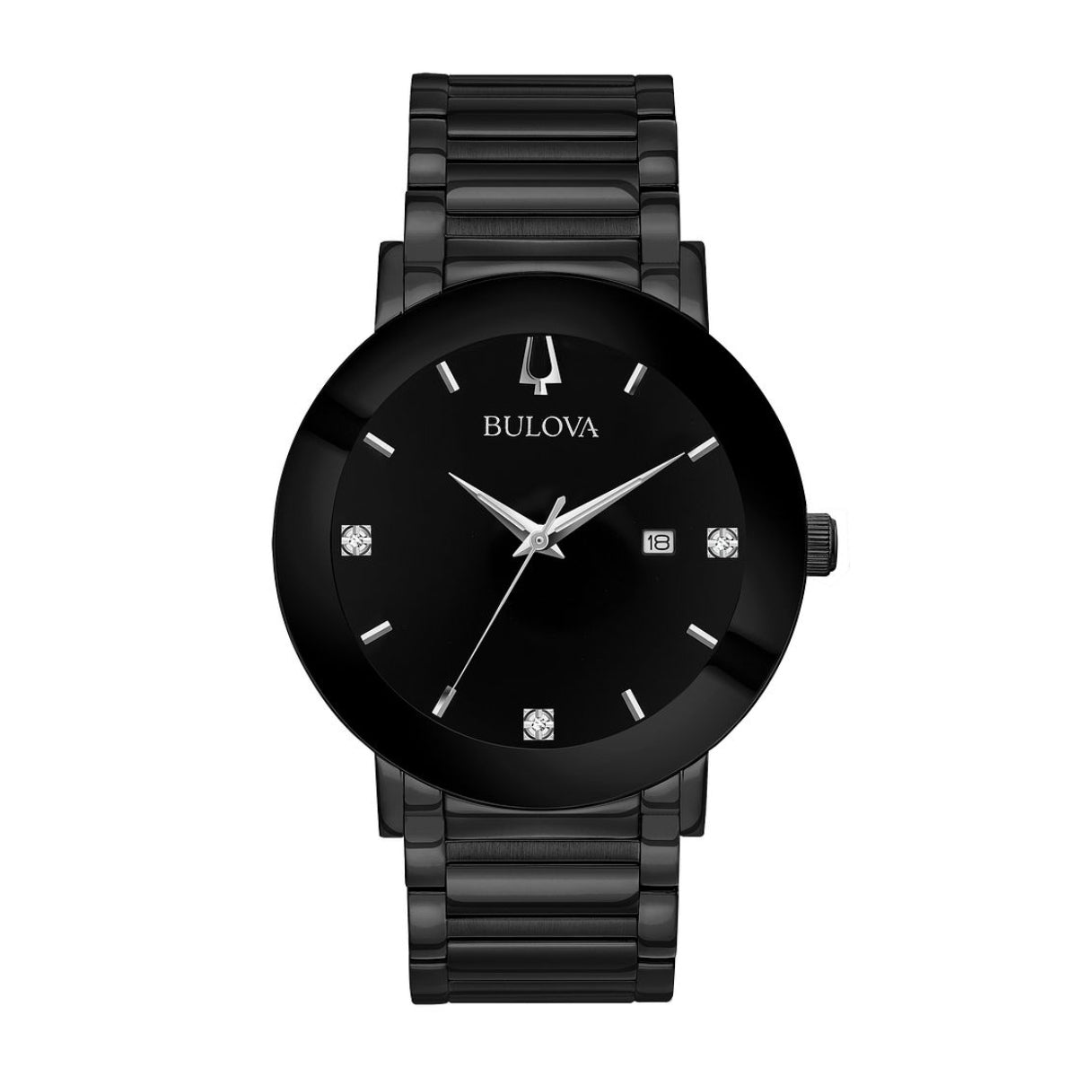 Bulova Men's Futuro Black Stainless Steel Watch with Black Dial