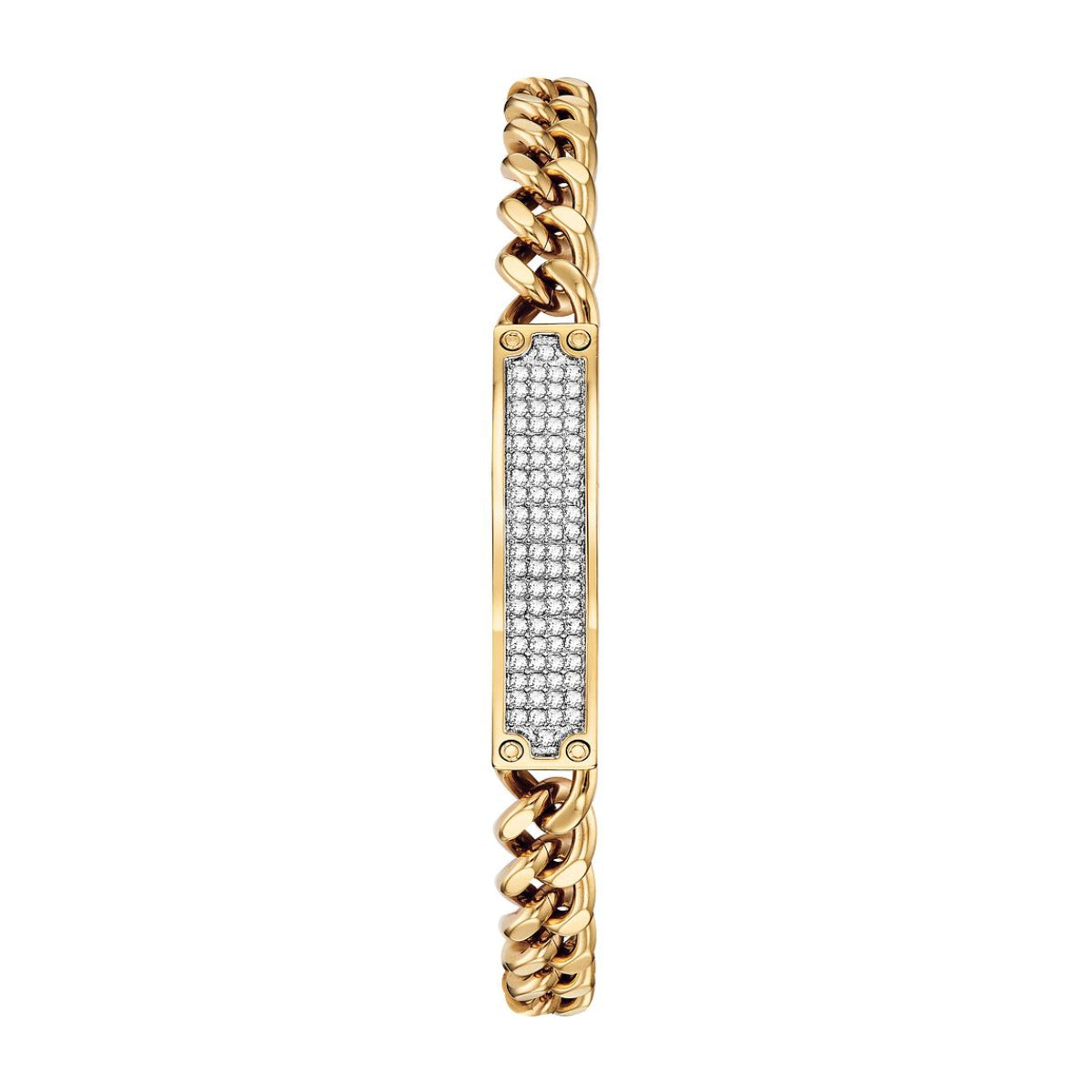 Bulova Men's Crystal Collection Two-Tone Stainless Steel Champagne Dial Watch & Bracelet Set front view